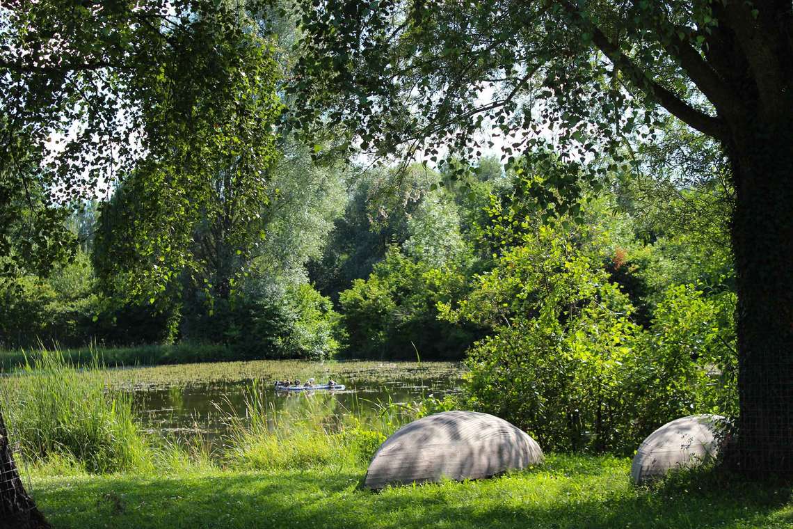 Die Landschaft im Sommer im Kurpark Treuchtlingen 01 fuer comercial Fotos und Bilder.