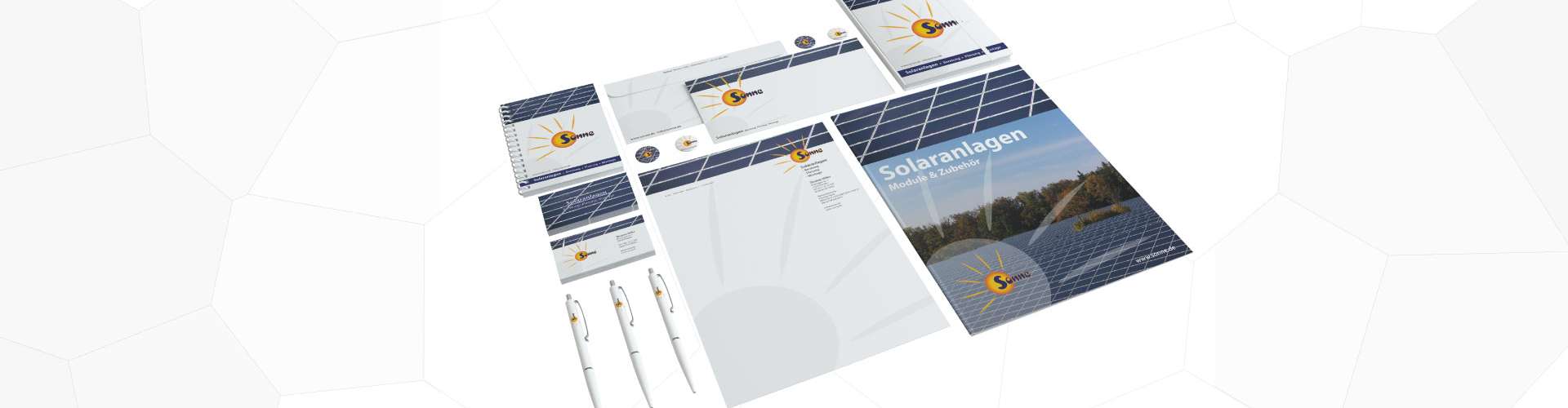 Corporate Design fuer die Firma Sonne, Solaranlagen Thomas Hiller Dresden für comercial Werbedesign.