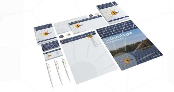 Corporate Design fuer die Firma Sonne, Solaranlagen Thomas Hiller Dresden für comercial Werbedesign.