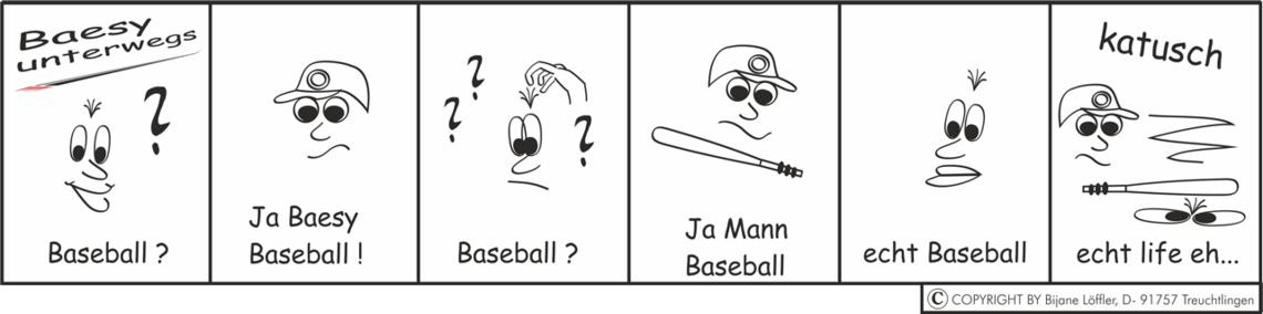 Der Baseball Witz comic1baseball, Basy beim Baseball Spiel fuer comercial Witze, Comics, Fotos und Bilder.