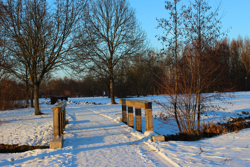 Die Landschaft im Winter im Kurpark in Treuchtlingen 07 fuer comercial Fotos und Bilder.