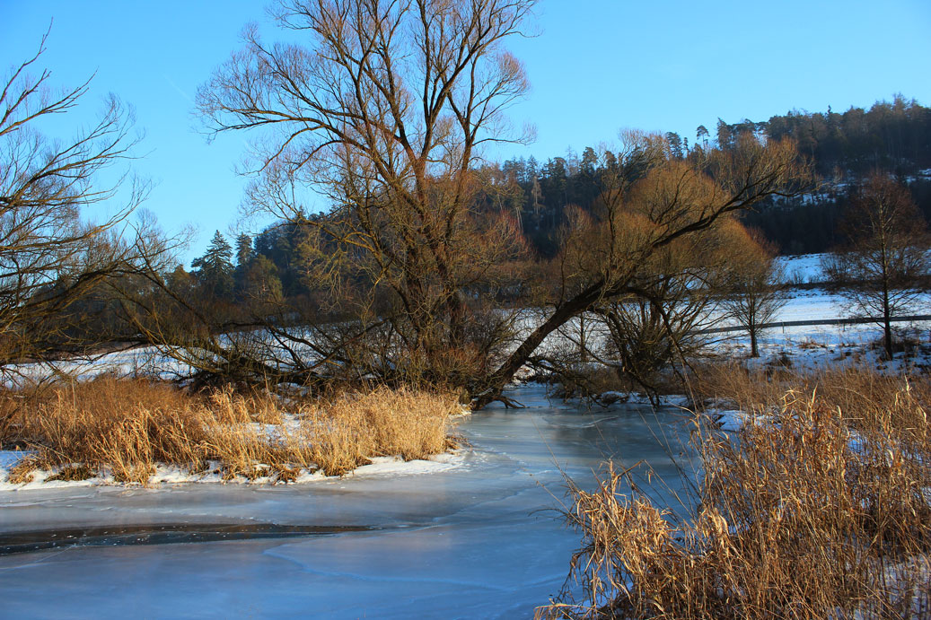 Die Landschaft im Winter bei Schambach 35 fuer comercial Fotos und Bilder.