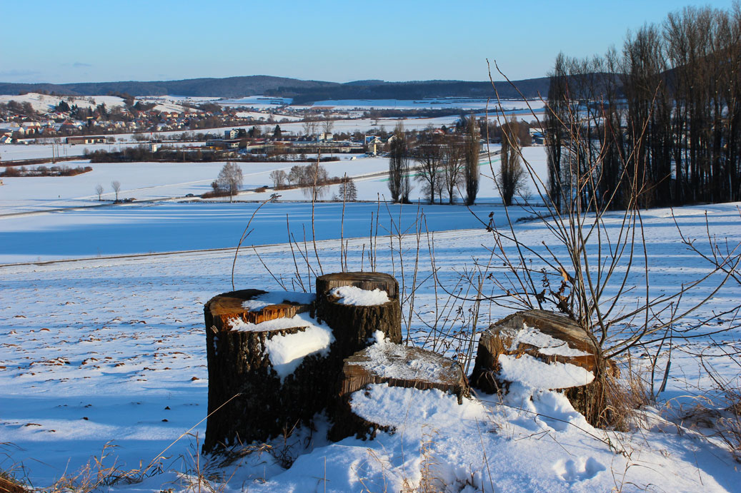 Die Landschaft im Winter bei Wettelsheim 28 fuer comercial Fotos und Bilder.