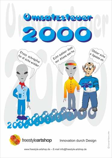 Der Comic die fränkischen Alien und die Steuer, Steuer Alien 2000 fuer comercial Comics.