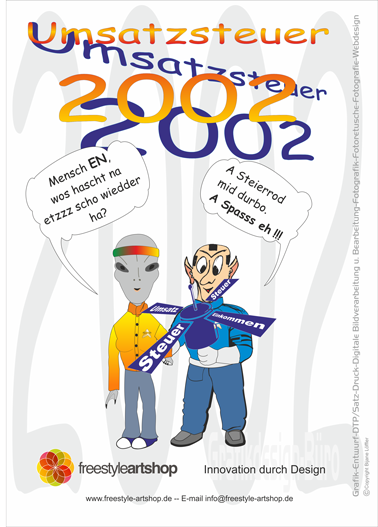 Der Comic die fränkischen Alien und die Steuer, Steuer Alien 2002 fuer comercial Comics.