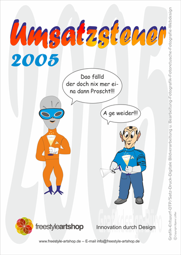 Der Comic die fränkischen Alien und die Steuer, Steuer Alien 2005 fuer comercial Comics.