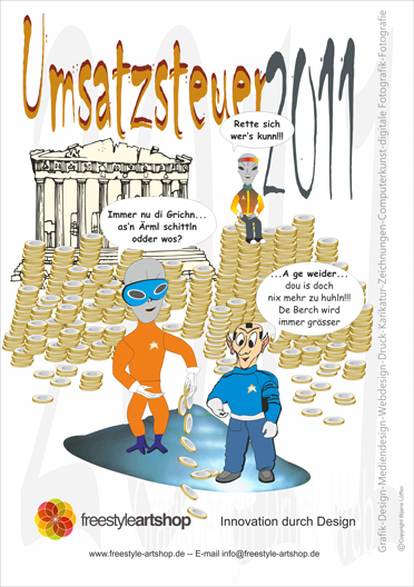 Der Comic die fränkischen Alien und die Steuer, Steuer Alien 2011 fuer comercial Comics.
