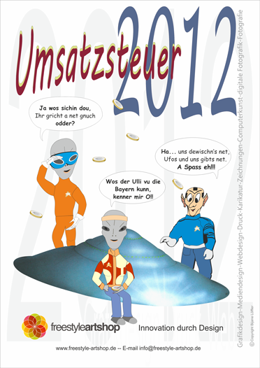 Der Comic die fränkischen Alien und die Steuer, Steuer Alien 2012 fuer comercial Comics.