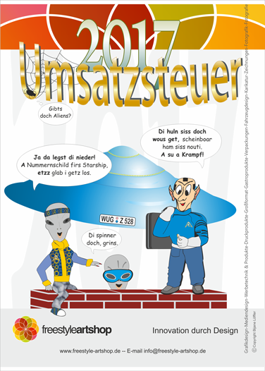 Der Comic die fränkischen Alien und die Steuer, Steuer Alien 2017 fuer comercial Comics.